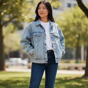 Vintage Levi's Cotton WPL-423 Trucker Denim Jacket Light Wash Blue Medium